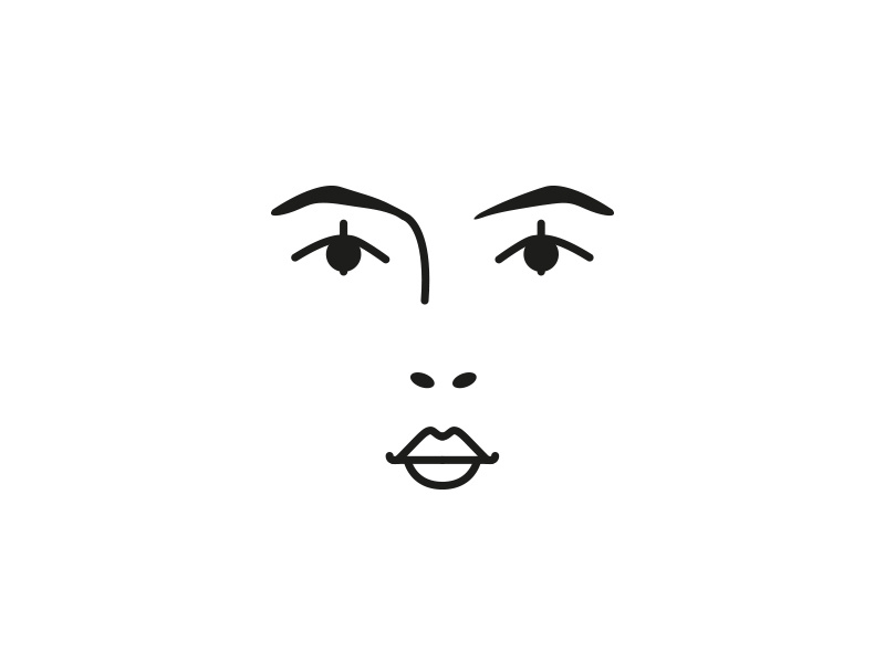 Face studies bw berlin monoline design graphic face