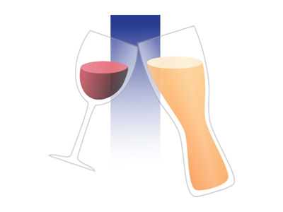 Wine And Beer adobe illustrator beer beer glass vector wine wine glass