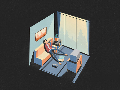 lazy time afternoon flatdesign illustration isometric lazy