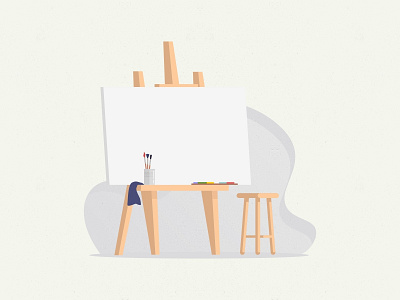 hello :) art canvas design easel flat design illustration painting