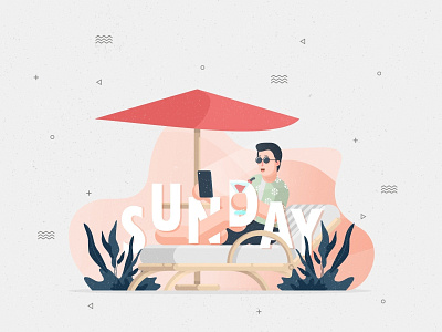 Happy Sunday chill design flat design illustration lazy lifestyle sunday