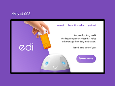 Daily UI 003 - edi landing page 003 dailyui design landingpage medicine ui ux website