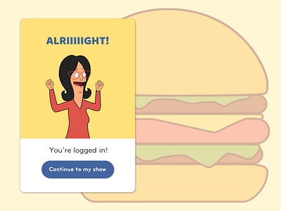 Daily UI 011 - Flash Message 011 bobsburgers dailyui dailyui011 design error flashmessage illustration lindabelcher success ui uiux ux uxdesign