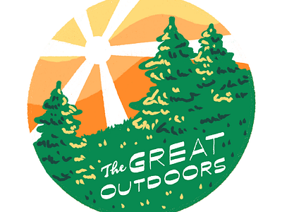 the great outdoors - sticker/apparel design