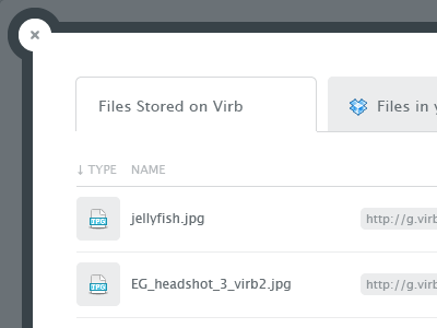 Document Storage admin documents modal virb