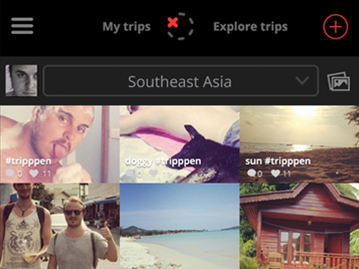 Working on a iOS version of tripppen app flat instagram ios travel tripppen ui