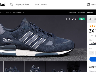 Adidas product page concept