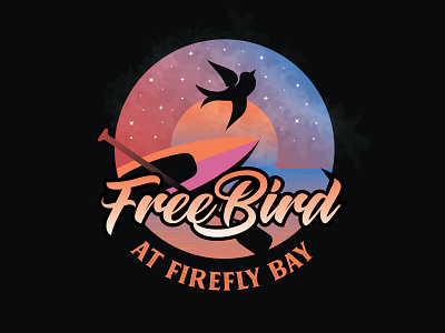 Night Tour 🚣 Paddle bioluminescent bird colorful fire fly freebird freedom illustration kayak landscape logo logo design logo maker night tour paddle paddleboard sea swallow swift bird tour