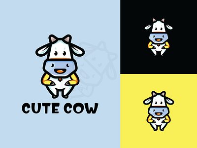 Cute Cow animal baby cow cow cute illustration logo design minimalist modern pet vector