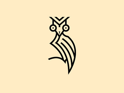 OWL bird clean clear design dribbble graphic icon illustration line art logo mini modern owl simple vector