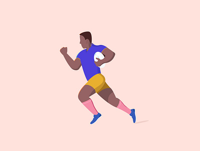 Recent exploration on Sports poses - Rugby branding flat design human illustration icon illustration illustrator running sports uiux vector