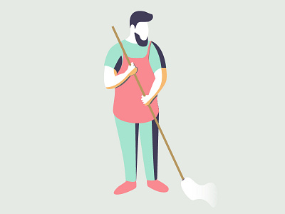 Housekeeper flat design graphic design illustration ui uiux ux