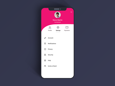 007 Settings design for #dailyUI challenge account settings dailyui interaction mobile design settings ui uiux ux