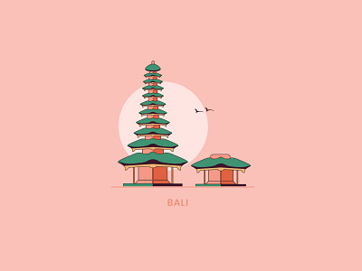 #002 - Icon of Bali flat design icon illustration illustrator logo sticker uiux ux vector