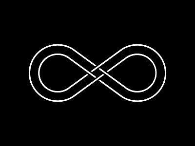 INFINITY LOOP black and white creative logo endless flat logo infinite infinity infinity logo infinity symbol logo loop simple logo