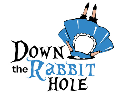 Down The Rabbit Hole Logo alice dress etsy hole rabbit shop wonderland