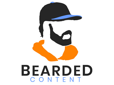 Bearded Content beard black blue design hat hoodie logo logodesign orange photoshop