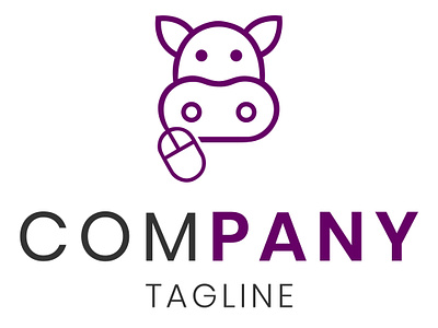 Hippo Mouse computers design hippo logo logodesign mouse