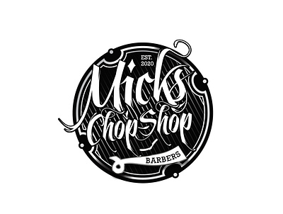 Micks Chop Shop barber logo logodesign saloon shop typo typogaphy vintage