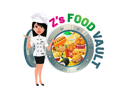 ZsFoodVault LogoDesign cartoon character logo logodesign vault