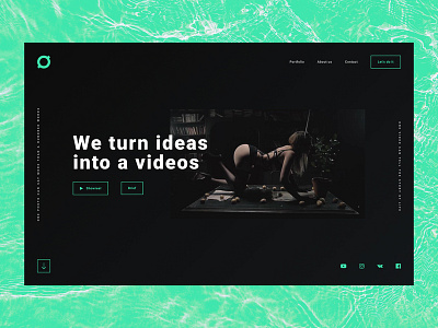 fDiZ Production First Screen black dark fullscreen green homepage overlay throwback ui video videoproduction website