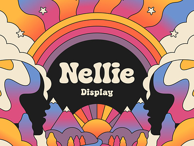 Nellie Display 60s 70s bubbly font fontdesign letters psychedelic rainbow retro type typography vintage