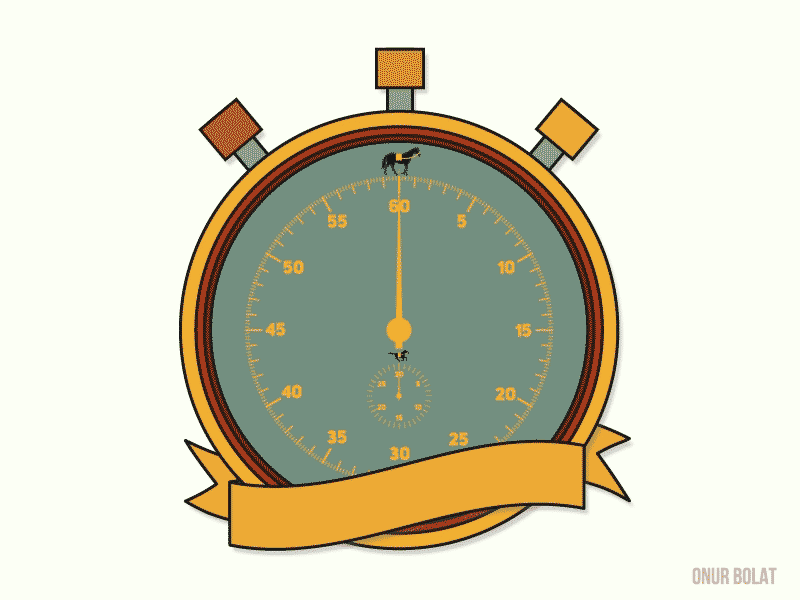 Time Company animation clear clock flat horse illustration motion simple ui ux vector watch