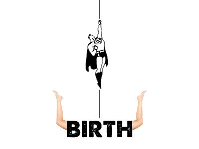 The birth of a hero birth flat hero humor illustration minimal