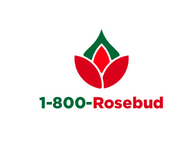 1-800-Rosebud flower logo logo design thirtylogos