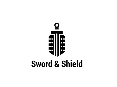 Sword & Shield logo design sword shield sword shield thirtylogos
