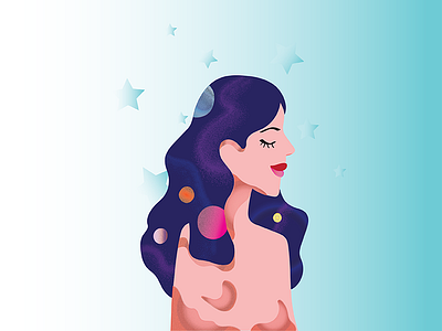 Cosmic Girl graphic design illustration