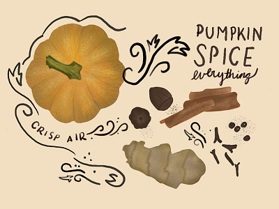 Pumpkin Spice everything! affinity designer autumn fall ginger handdrawing illustration ipad pro lettering october pumkin pumkinspice recipes spices