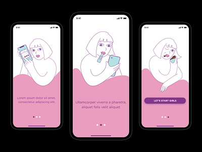 Period App Onboarding art branding design drawing figure girl graphicdesign icon illustration onboarding onboarding ui period period app ui woman