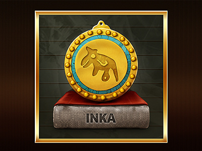 Inka gold medal award coin gold inca inka medal peru price stone