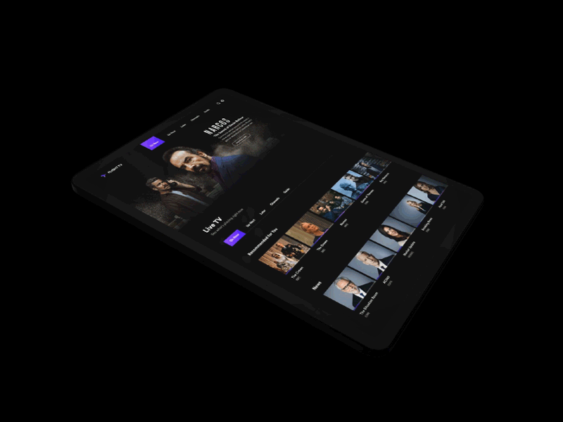 iPad TV Loading Animation 3d black dark theme design camera ios ipad made with principle movies netflix photoshop principle principle app purple sketch tv tv show video watch