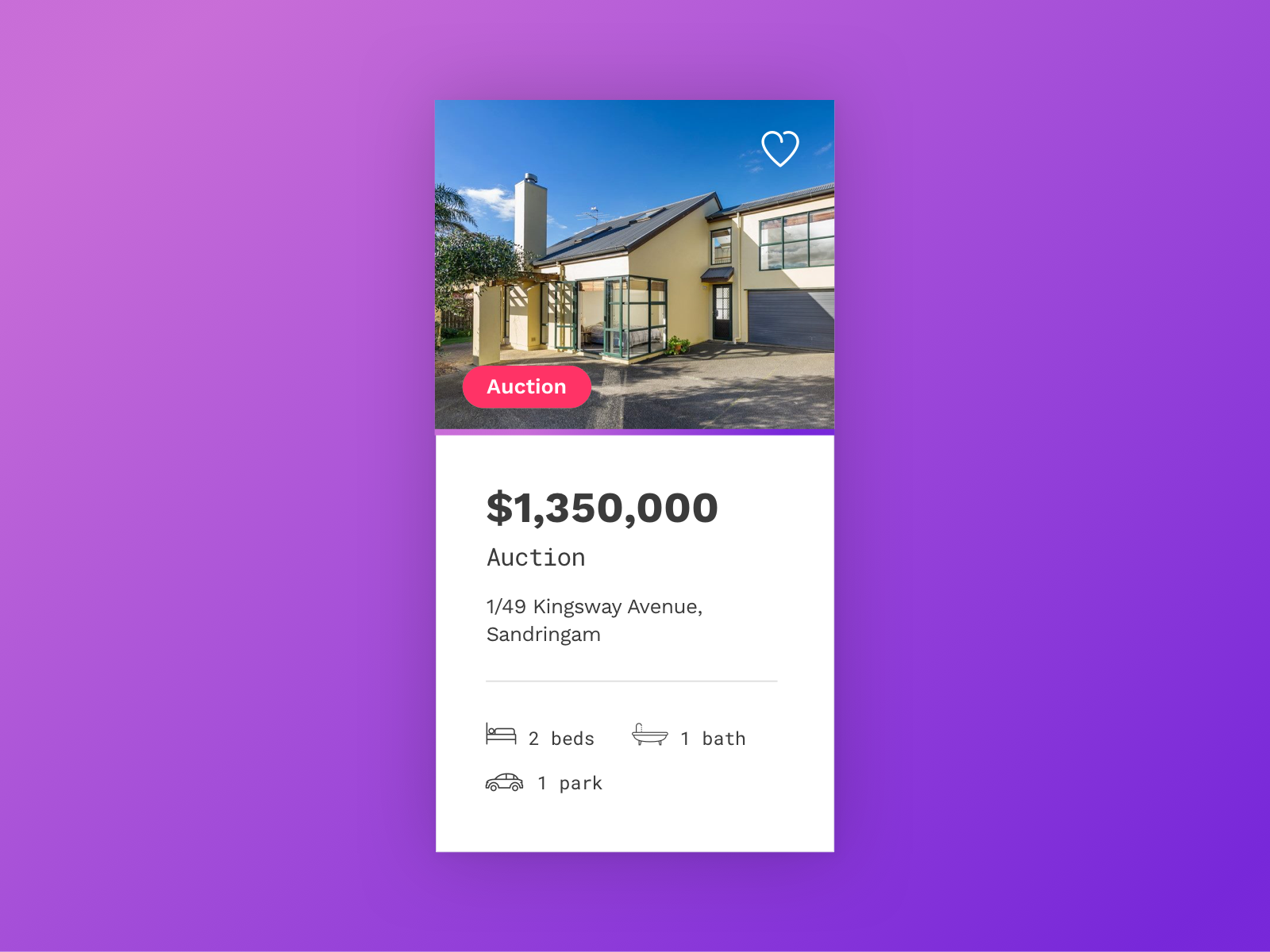 UI Card Design Property site by Joe Mitchell on Dribbble