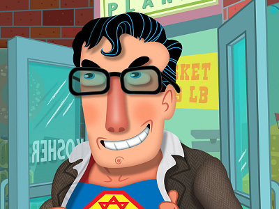 Superman is Jewish award winning digital humor illustration joe rocco newspaper superman