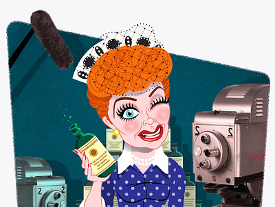 Lucille Ball caricature comedy design digital humor humorous illustration joe rocco kids logo people portrait television whimsical