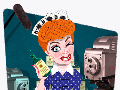Lucille Ball caricature comedy design digital humor humorous illustration joe rocco kids logo people portrait television whimsical