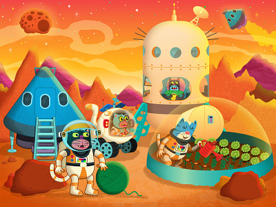 Cats on Mars - Children's Publishing childrensbooks design digital humor humorous illustration joe rocco kidlit kids logo publishing ui whimsical