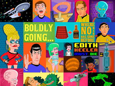 Star Trek Wallpaper (Sci-Fi Series) digital joe rocco sci fi star trek wallpaper whimsical