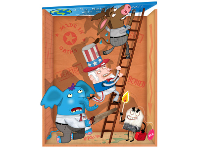 The U.S. Debt Ceiling digital finance illustration joe rocco politics whimsical