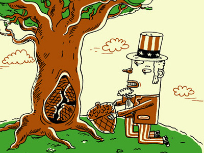 Uncle Sam (Economy Series) digital financial humorous illustration illustrator ink joe rocco political politics whimsical