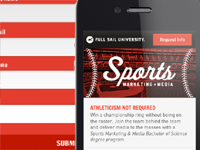 Full Sail Mobile Sites interface mobile site ui ux web