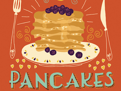 Coffee And Pancakes handlettering illustration lettering