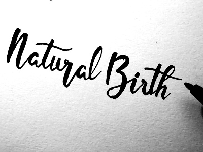 Natural Birth rebrand handlettering logo typography