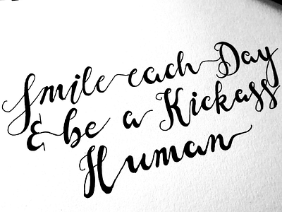 Smile each Day handlettering ligaturelove