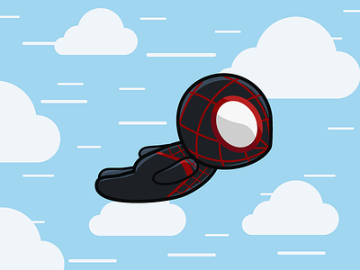 Miles Morales Spider-Man chibi cute digital art illustration miles morales spider man spiderman spidey ultimate spiderman