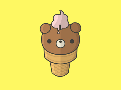 Ice Cream Bear bear chibi digital art ice cream illustration kawaii