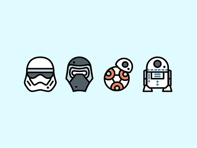 Star Wars Icons bb8 icons kylo ren r2d2 star wars stormtrooper